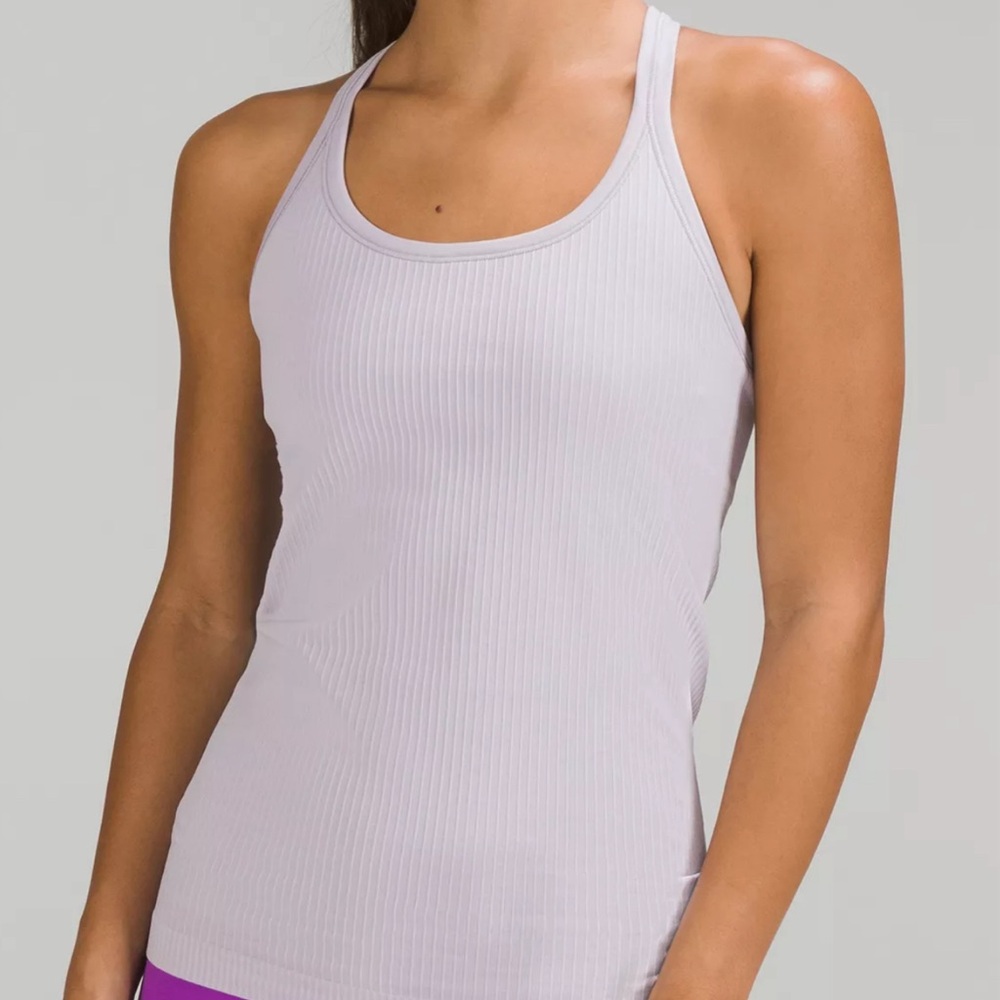 Lulu lemon ebb to street racer tank with shelf bra.